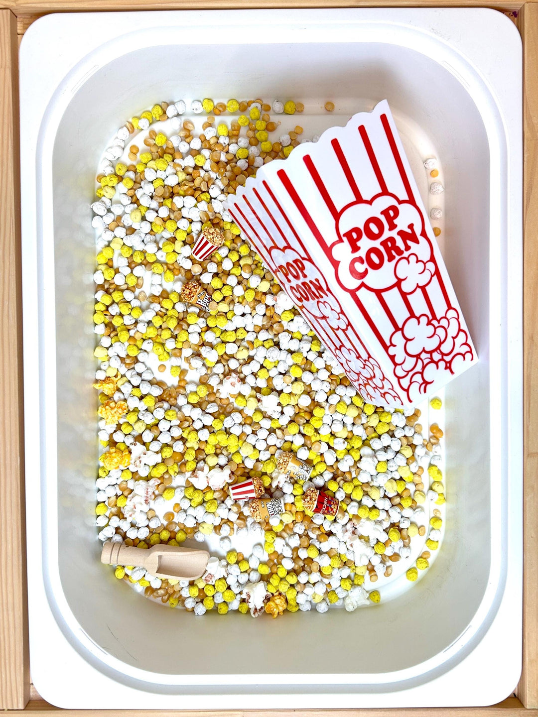 Popcorn Sensory Filler Mix | Movie Night Sensory Bin | Realistic Popcorn Loose Parts | Scooping & Pouring Play | Carnival Play | Circus Fun