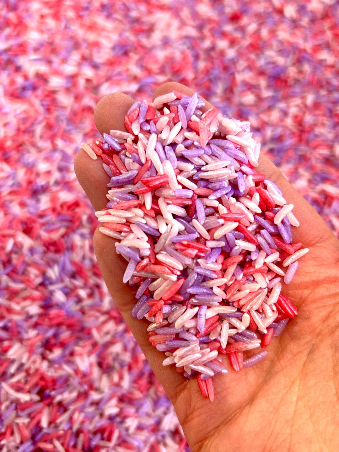 Metallic Pink Purple Red Sensory Rice | Valentine Sensory Filler | Girly Sensory Bin Base | Open-Ended Sensory Play | Unicorn Sensory Mix
