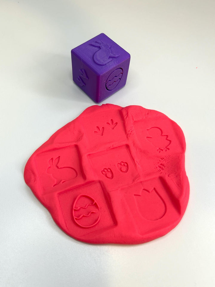 3D Printed Texture Stamper Cube | Playdough Tool | Eco-Friendly PLA | Dough, Clay, Kinetic Sand & Baking Accessory for Kids | Sensory Play