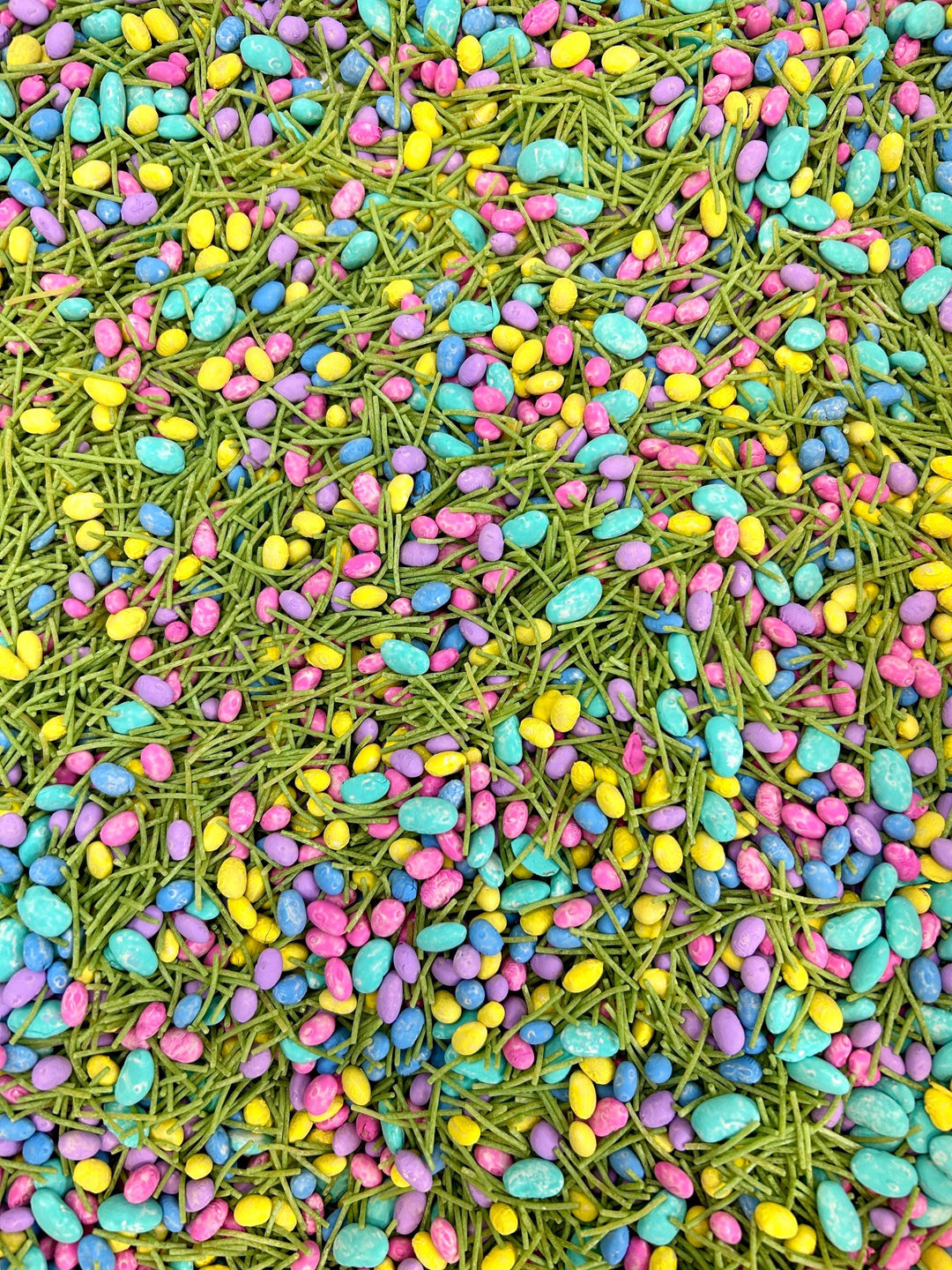 Easter Hunt Sensory Bin Filler Mix | Egg Shaped Fun | Spring Grass Base | Handpainted Pasta | Children Sensory Tray | Easter Basket Gift