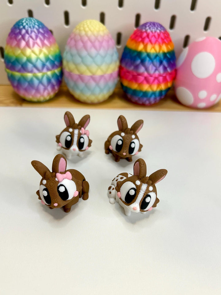 3D Printed Easter Egg | Rainbow Trinket Container | Bunny Articulated Figurine | Small World Play | Chick Fidget Toy | Easter Basket Gift