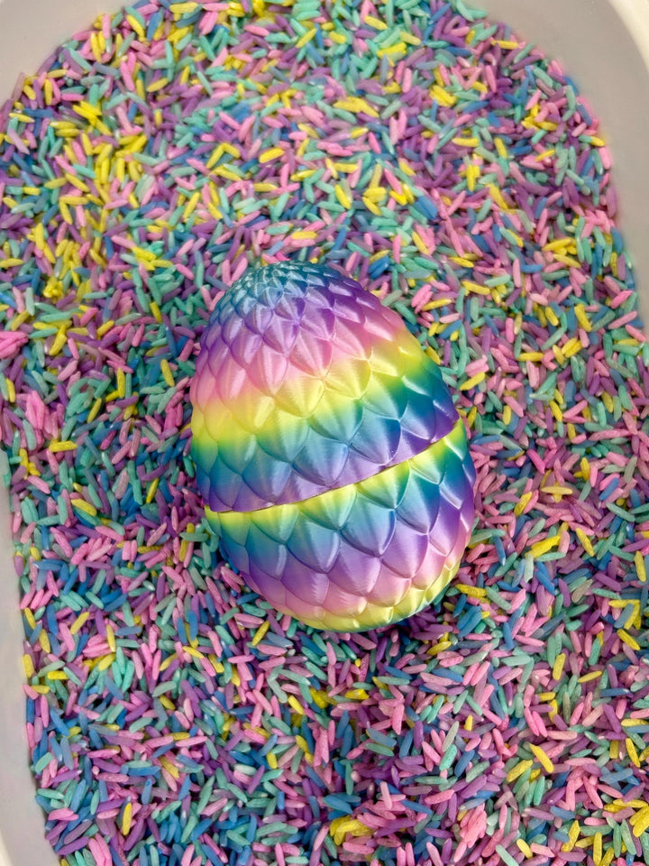 3D Printed Easter Egg | Rainbow Trinket Container | Bunny Articulated Figurine | Small World Play | Chick Fidget Toy | Easter Basket Gift