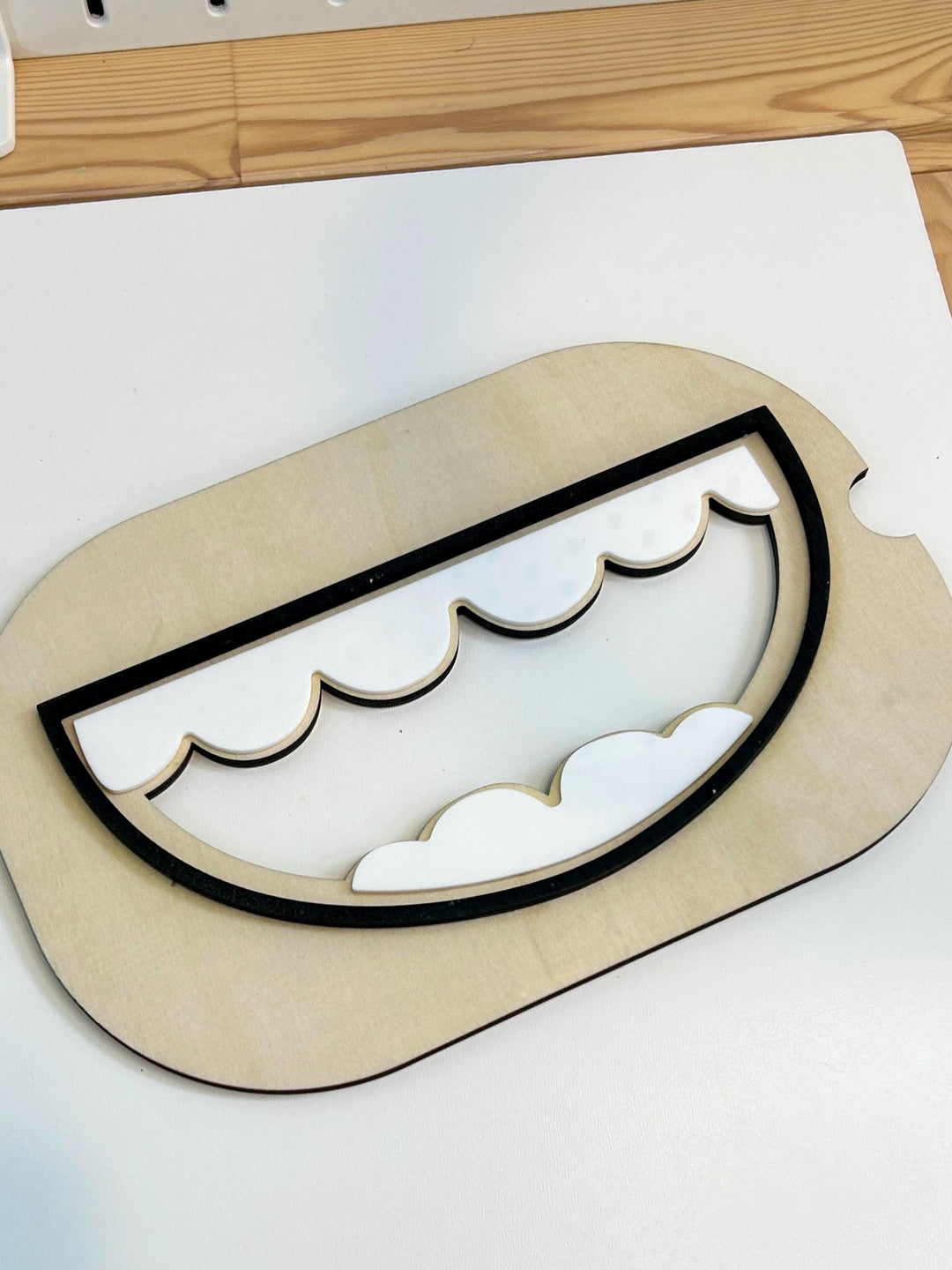 Small Mouth with Teeth TROFAST Lid | Wooden Flisat Sensory Table Insert | Dental Health Tray | Dentist Pretend Play | Montessori Activity