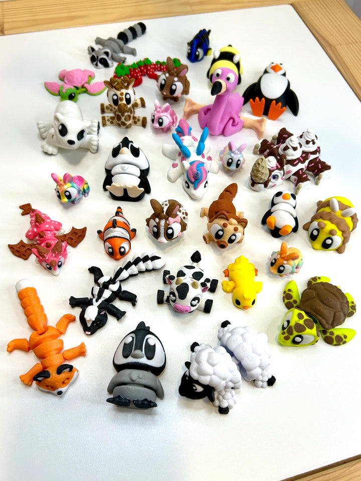 Articulated Animals | 3D Printed Creature Figurines | Trinket Container | Small World Play | Fidget Toy | Easter Basket Filler Gift