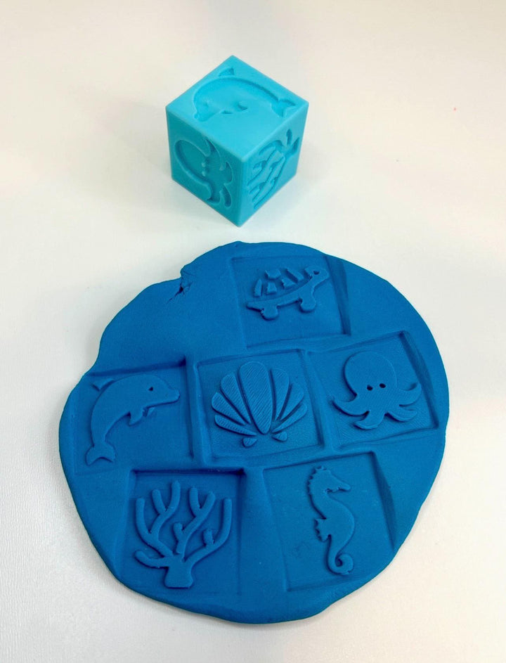 3D Printed Texture Stamper Cube | Playdough Tool | Eco-Friendly PLA | Dough, Clay, Kinetic Sand & Baking Accessory for Kids | Sensory Play