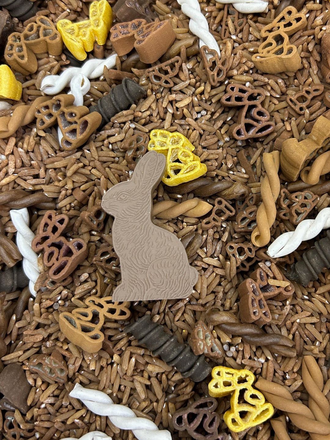 Easter Chocolate Sensory Filler Mix | Chocolate Bunny & Eggs Pasta | Chocolatey Sweet Charms | Easter Toddler Bin | Cocoa Inspired Play