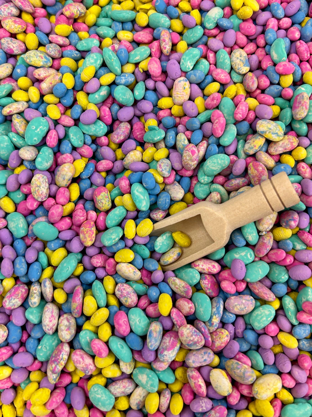 Tie Dye Easter Egg Bean Sensory Mix | Brightly Painted Dry Beans | Spring Sensory Bin Filler | Montessori Inspired Tactile Play | Nostalgia