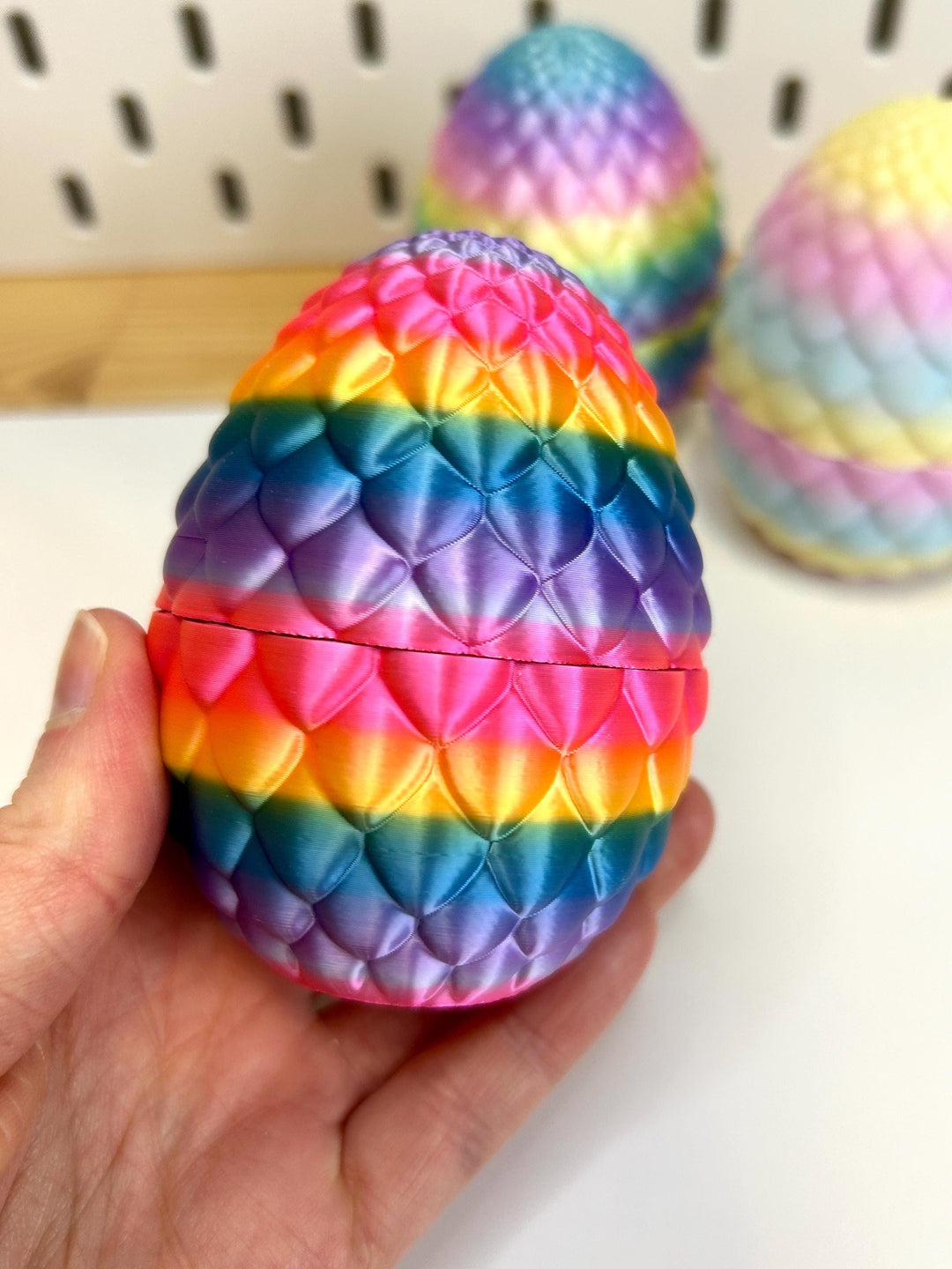 3D Printed Easter Egg | Rainbow Trinket Container | Bunny Articulated Figurine | Small World Play | Chick Fidget Toy | Easter Basket Gift
