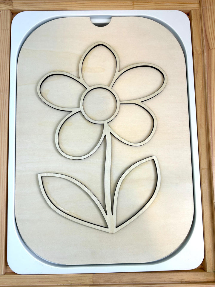 Large Fillable Flower TROFAST Lid | Wooden Flisat Sensory Table Insert | Spring Tray | Gardening Play | Unfinished Montessori Activity