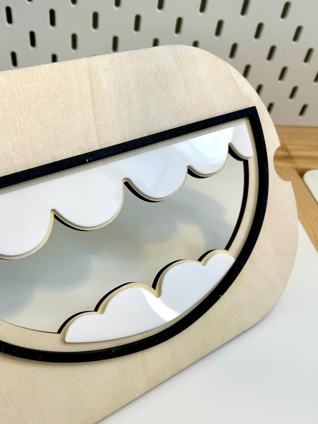 Small Mouth with Teeth TROFAST Lid | Wooden Flisat Sensory Table Insert | Dental Health Tray | Dentist Pretend Play | Montessori Activity