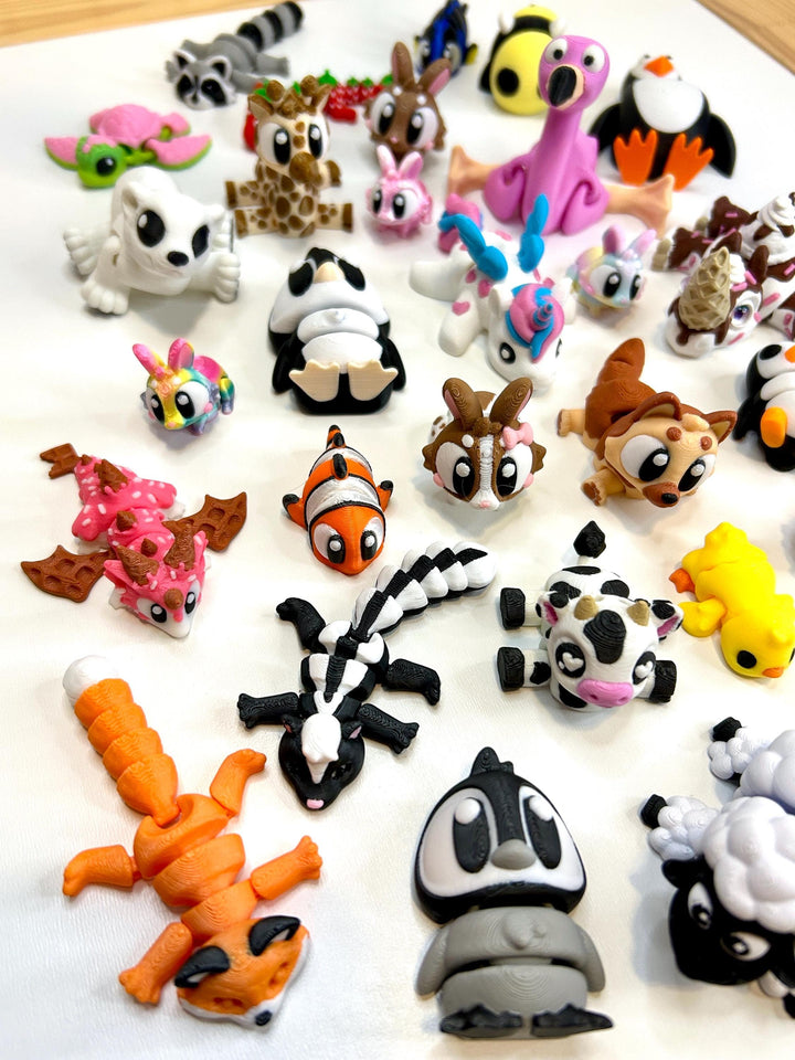 Articulated Animals | 3D Printed Creature Figurines | Trinket Container | Small World Play | Fidget Toy | Easter Basket Filler Gift