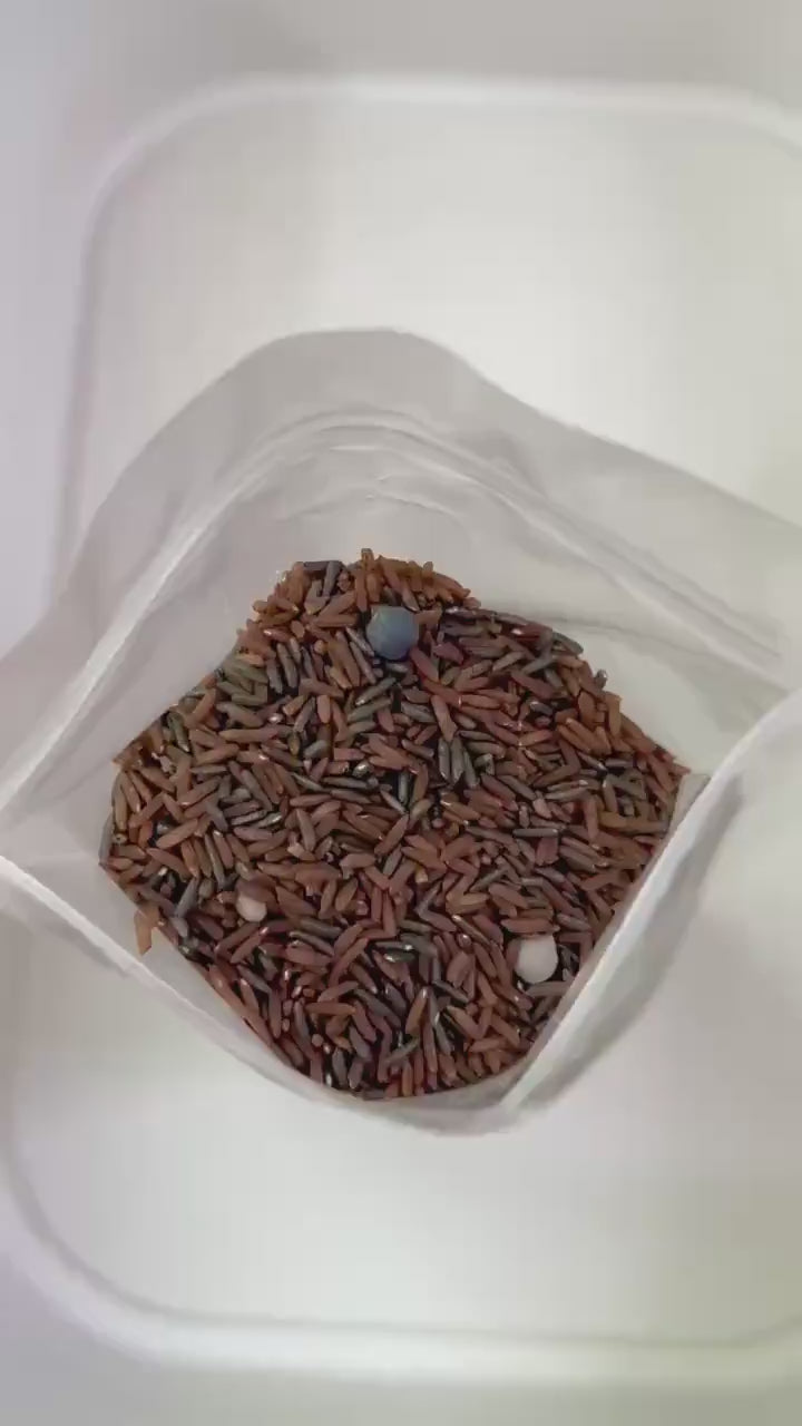 Vegetable Garden Sensory Bin Filler Mix | Brown Rice Soil | Grey Chickpea Rocks | Handpainted Pasta | Farming Soil Montessori Sensory Play