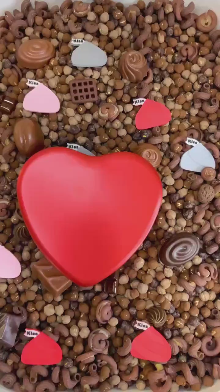 Chocolate Valentine Sensory Filler Mix | Chocolatey Sweet Treats Charms | Brown Tones Bin | Cocoa Inspired Loose Parts | Montessori Play