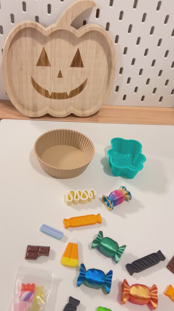 3D Printed Colourful Candy Loose Parts | Halloween Sensory Play Accessories