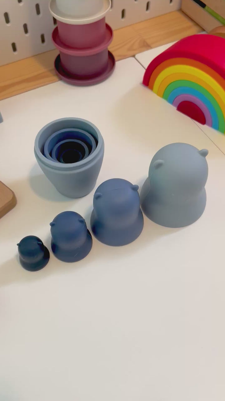 Montessori Silicone Nesting Dolls | Baby Sensory & Bath Toy | BPA-Free Silicone