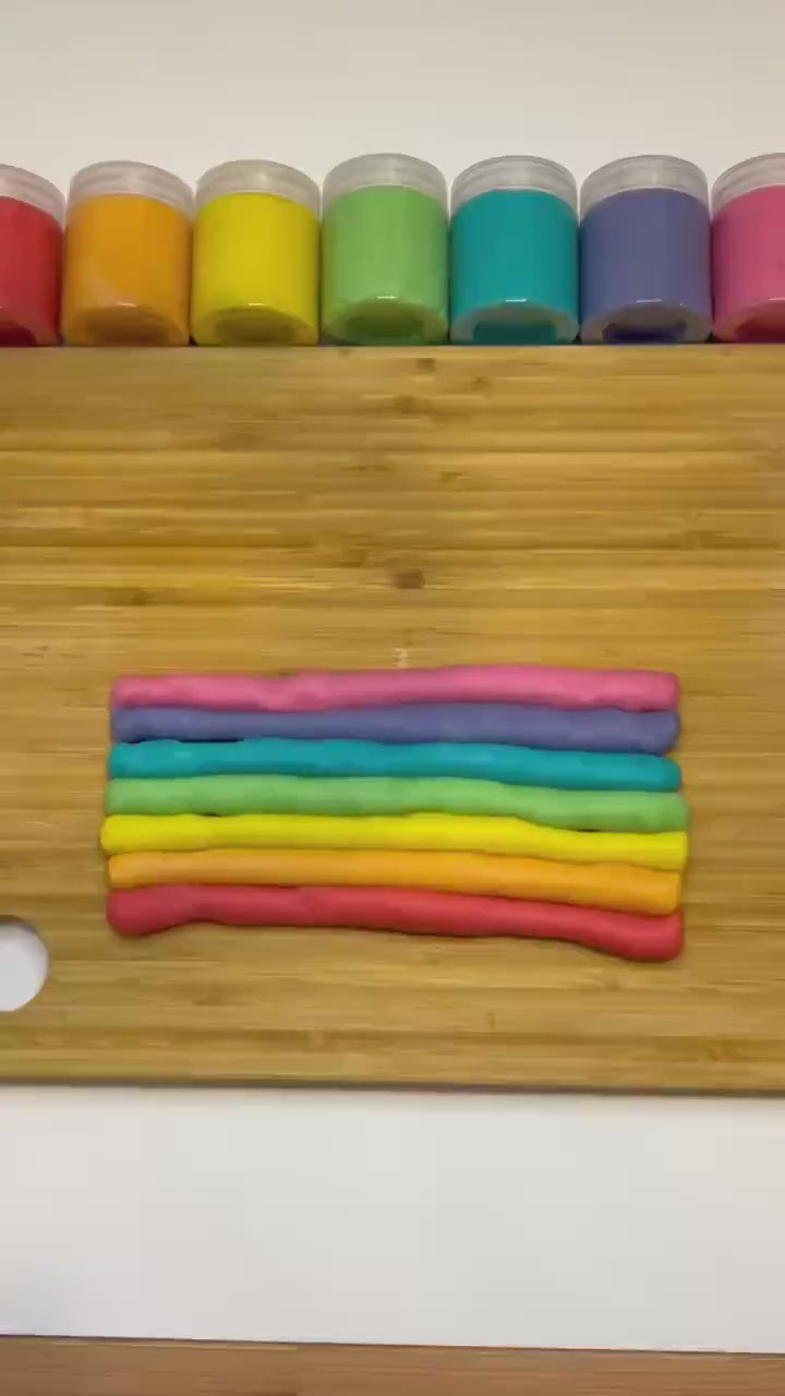 Colorful Handmade Playdough | Bright Rainbow Sensory Dough for Kids | Non-Toxic, Soft, Long-Lasting Play Dough | Custom Party Favors