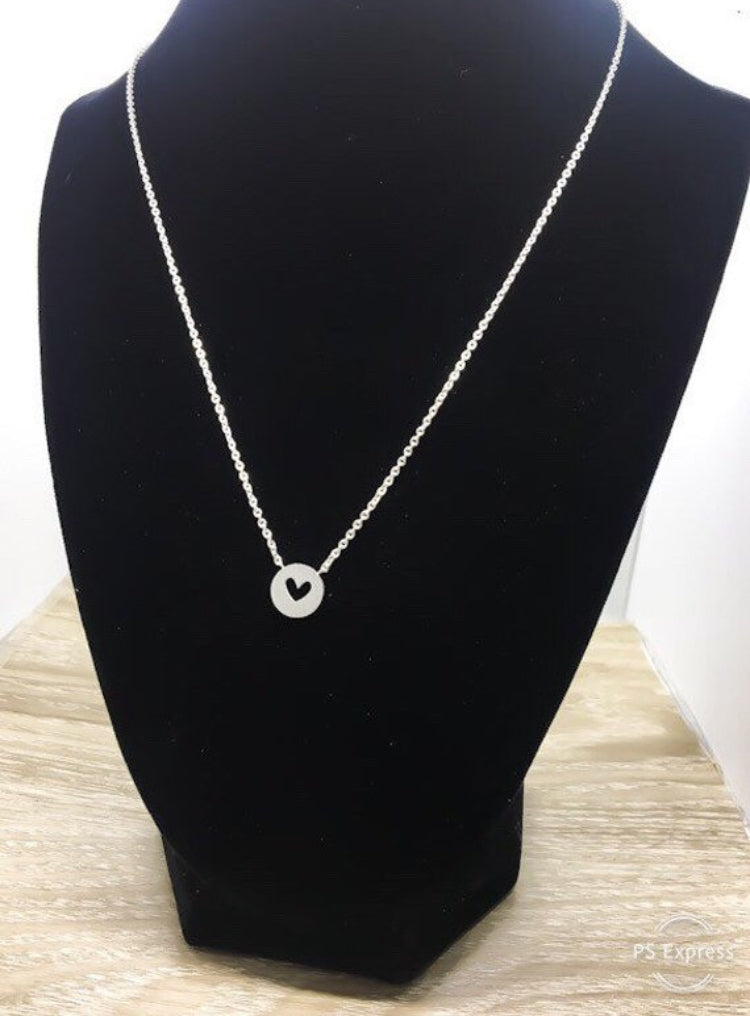 Collier rond avec trou en forme de cœur, argent, or rose, or