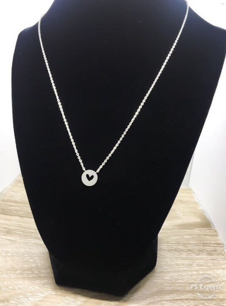 Collier rond avec trou en forme de cœur, argent, or rose, or