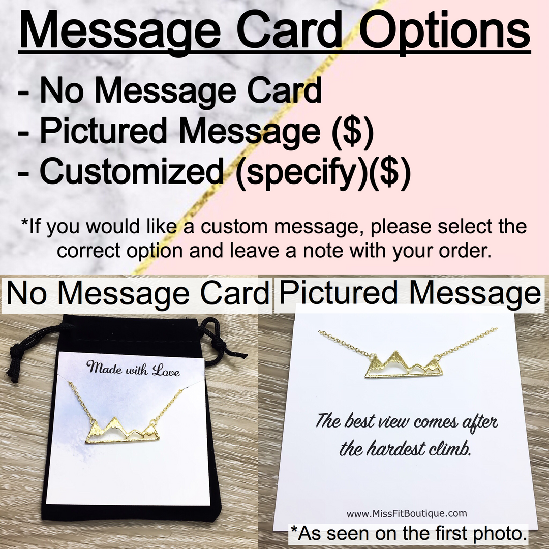 I Love You More than, Ripple Waves Necklace with Card, Rose Gold, Silver