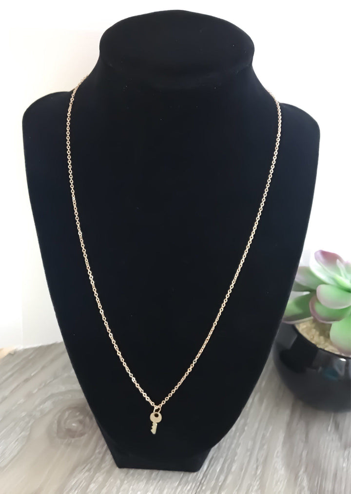 Dainty Gold Key Necklace, Key To Success Necklace, Graduation Gift Ideas, Gold Minimalist Jewelry, Simple Gold Key Necklace, Gifts For Her