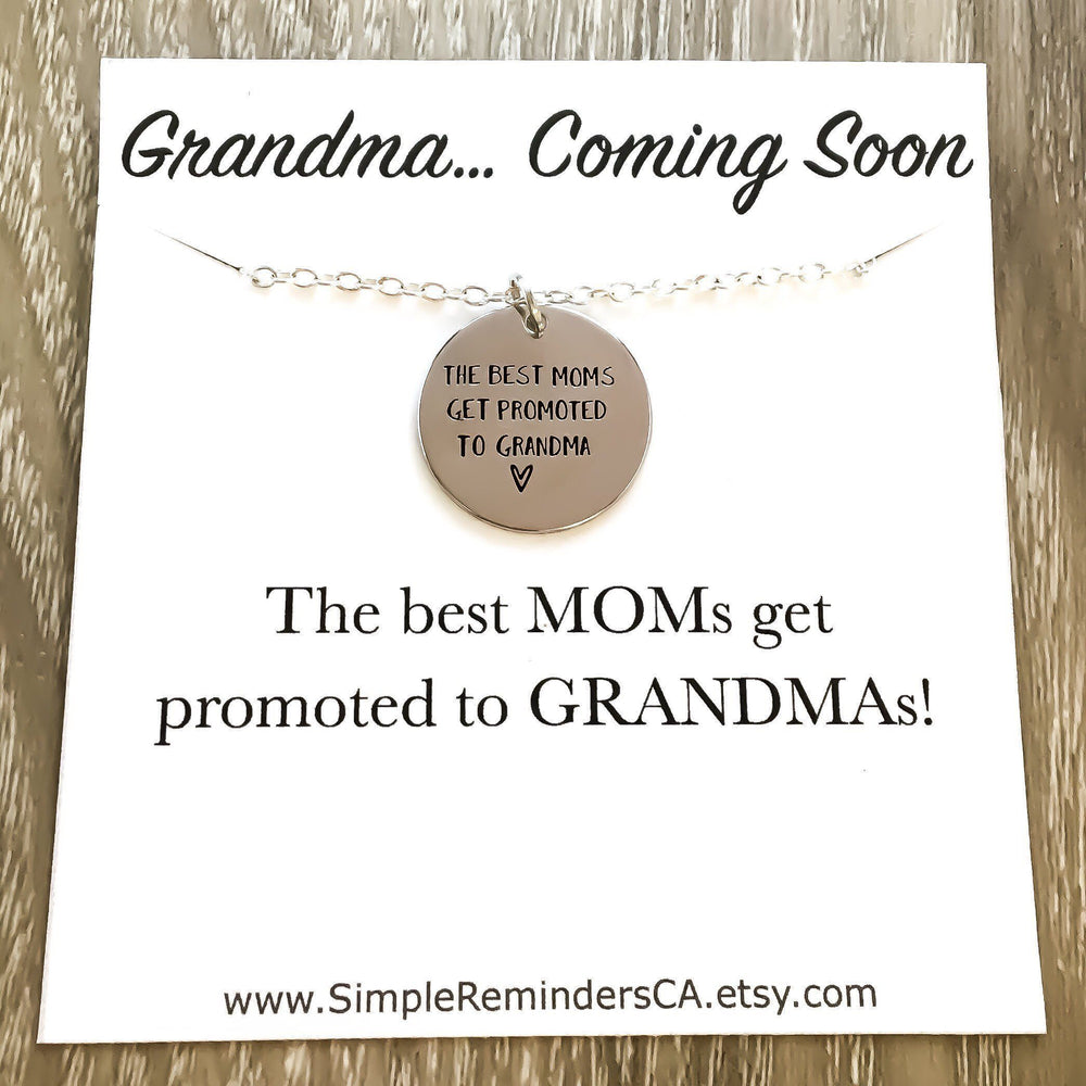 Grandma Coming Soon, Baby Coming Soon Necklace, Pregnancy Announcement Gift, Grandma To Be Gift, Grandmother Gift, Nana Necklace, Mimi Gift