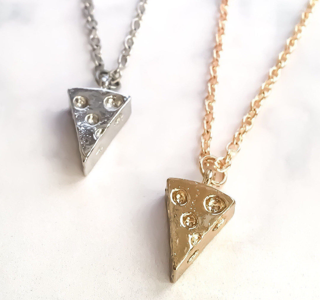 Pizza Necklace Silver, Friendship Necklace, Best Friend Gift, Gold Pizza Jewelry, Pizza Lover Gift, Cheesy Pizza Charm, BFF Gift, Birthday