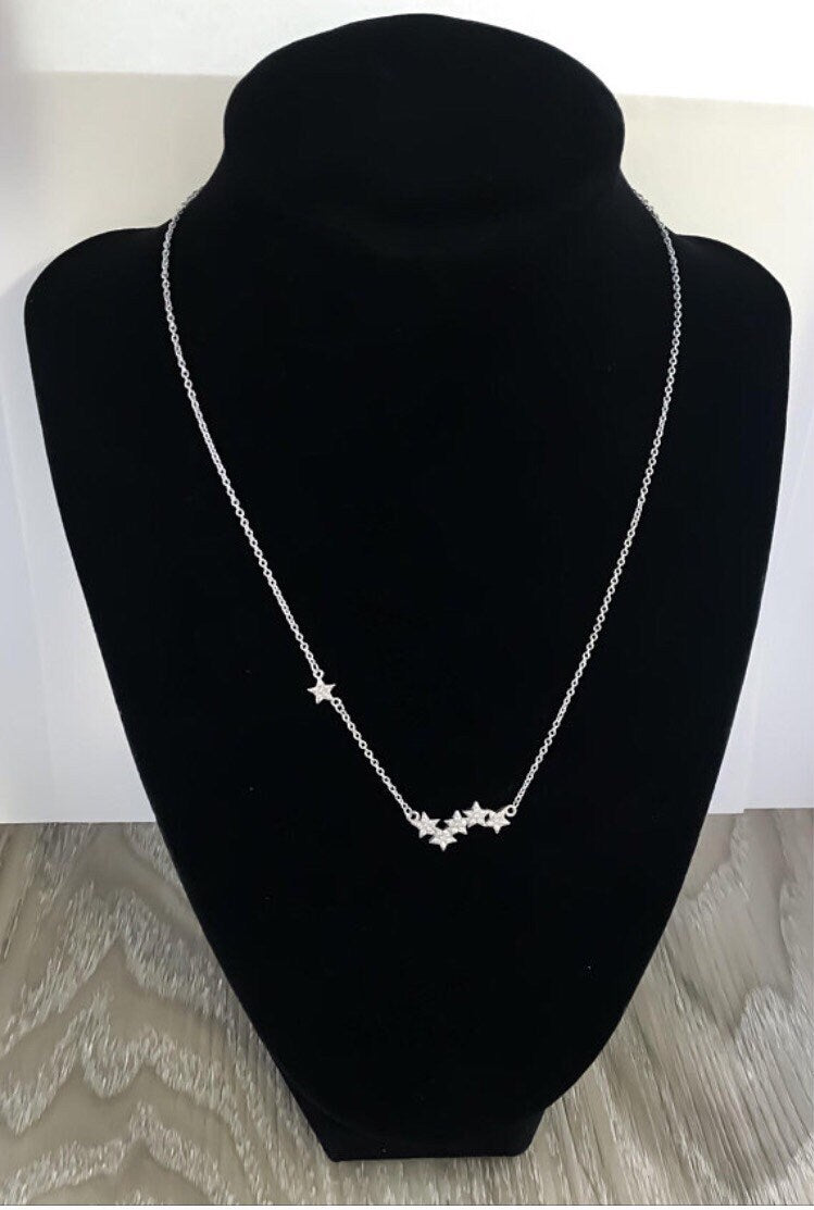 Dainty Silver Studded Stars Necklace, Silver Constellation Necklace, Minimalist Gifts for Her, Dainty Jewelry, Modern Elegant Jewelry, Gifts