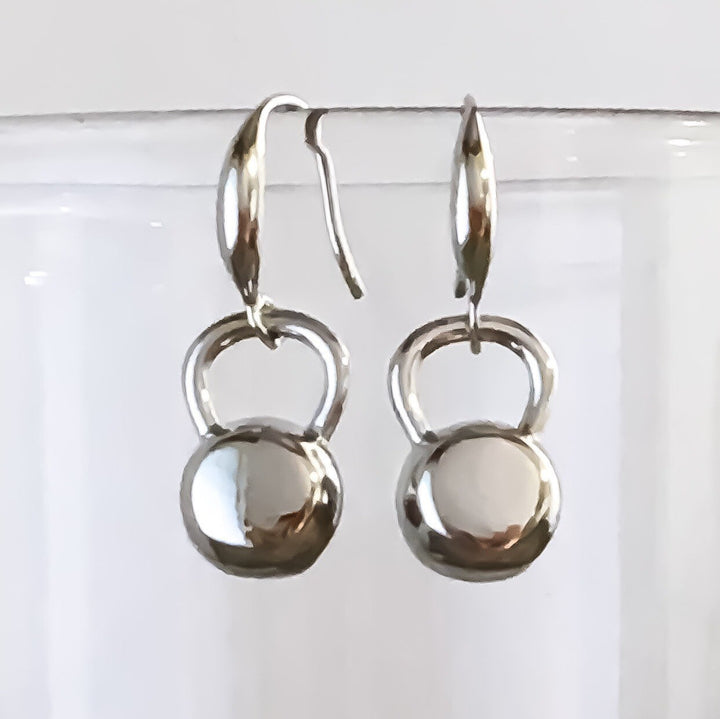 Kettlebell Earrings, Dainty Fitness Earrings, Tiny Gold Kettlebell Charm Jewelry, Weightlifting Gift, Fitness Trainer Gift, Crossfit Jewelry