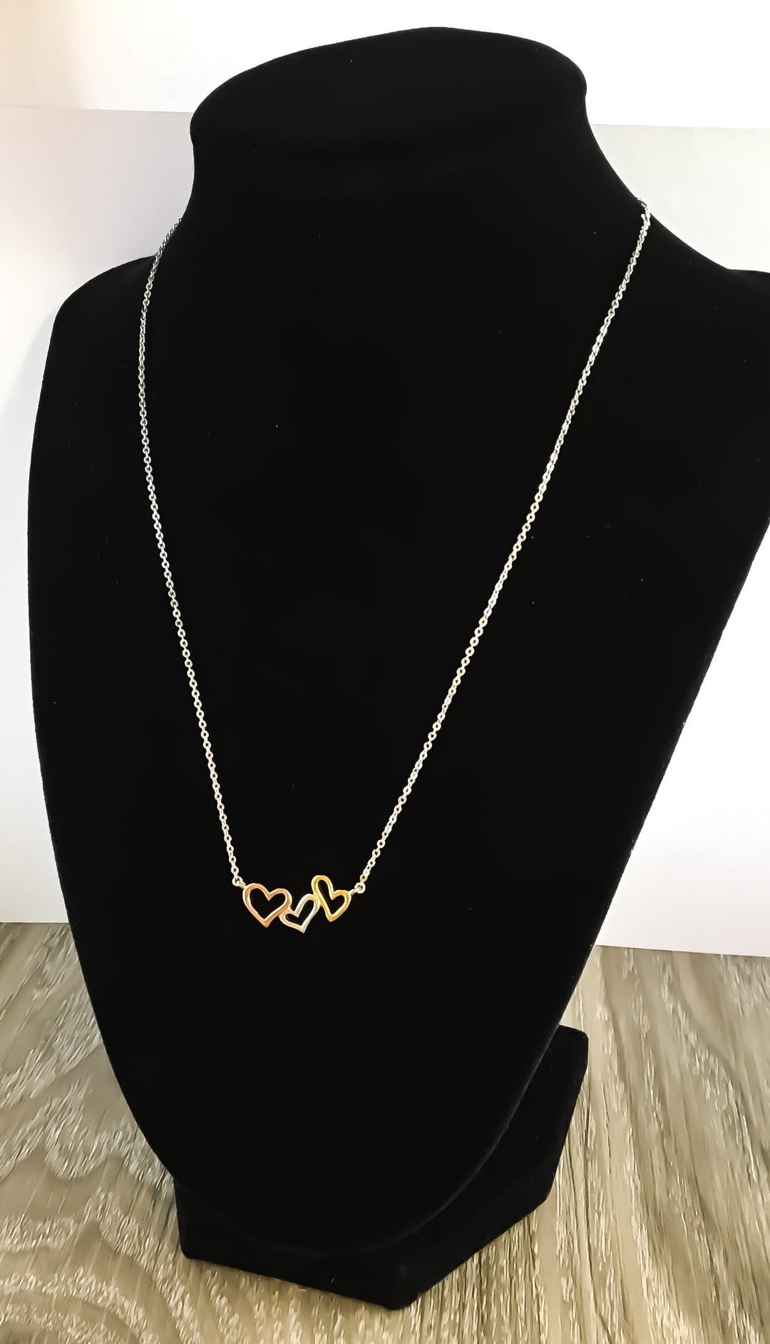 3 Hearts Necklace, Three Generations Pendant with Card , Dainty Heart Necklace, Grandmother Gift, Grandma Necklace, Sterling Silver Jewelry