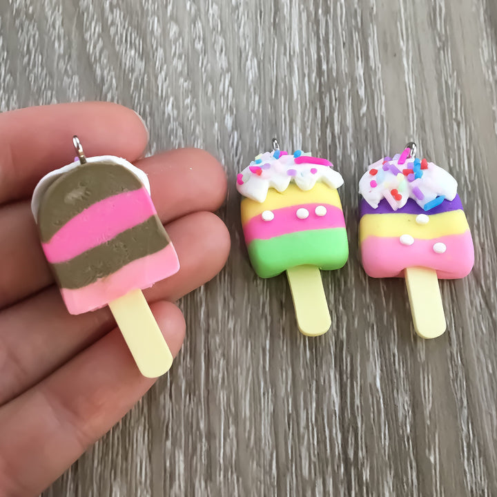 Popsicle Charm, Sprinkles, Foodie Charms, Polymer Clay
