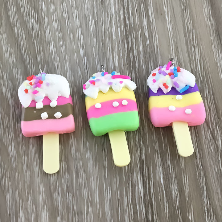 Popsicle Charm, Sprinkles, Foodie Charms, Polymer Clay