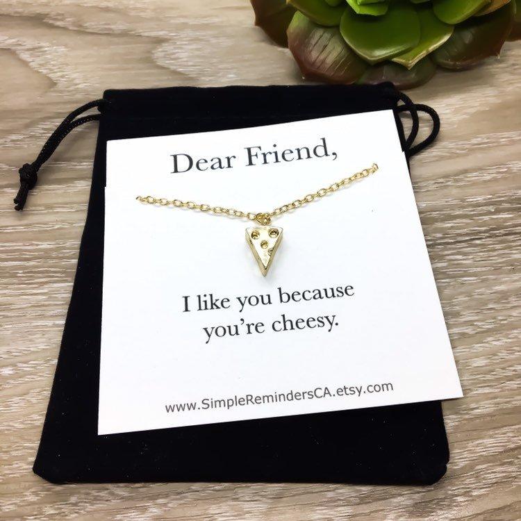 Pizza Necklace Silver, Friendship Necklace, Best Friend Gift, Gold Pizza Jewelry, Pizza Lover Gift, Cheesy Pizza Charm, BFF Gift, Birthday