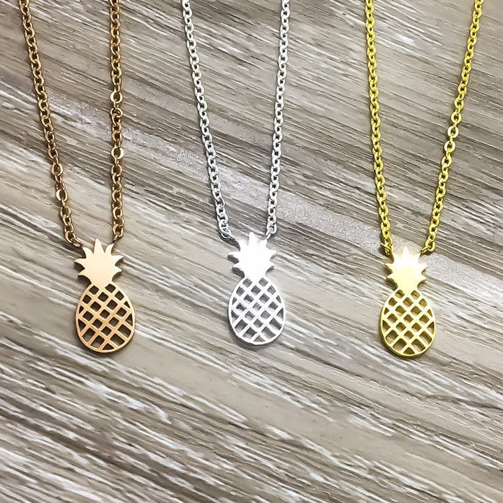 Tiny Pineapple Necklace with Inspirational Card, Dainty Jewelry, Pineapple Gift, Foodie Gift, Friendship Necklace, Gift for Best Friend