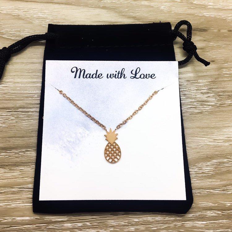 Tiny Pineapple Necklace, Dainty Rose Gold Jewelry, Pineapple Gifts, Tropical Gifts, Inspirational Necklace, Friendship Necklace