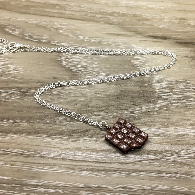 Chocolate Happiness Necklace, Foodie Jewelry, Friendship Gift for Her, Chocoholic Necklace, Cute Junk Food Gift, Birthday Gift