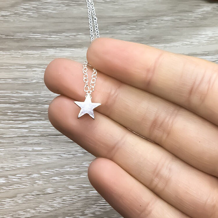 Tiny Gold Star Necklace, Friendship Necklace, Dainty Celestial Jewelry, Gift for BFF, Gift from Best Friend