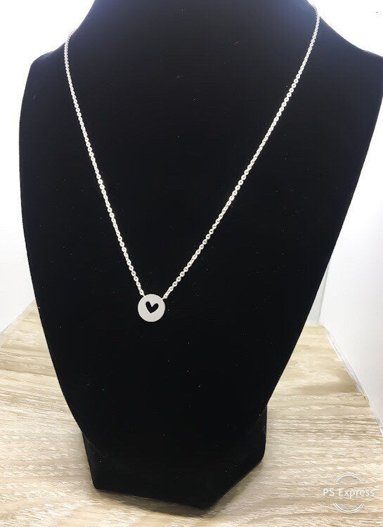 Heart Cut Out Necklace, Rose Gold Heart Jewelry, Friendship Necklace, Boho Geometric Jewelry, Gift for Her, Gift for Mother, Gift for BFF