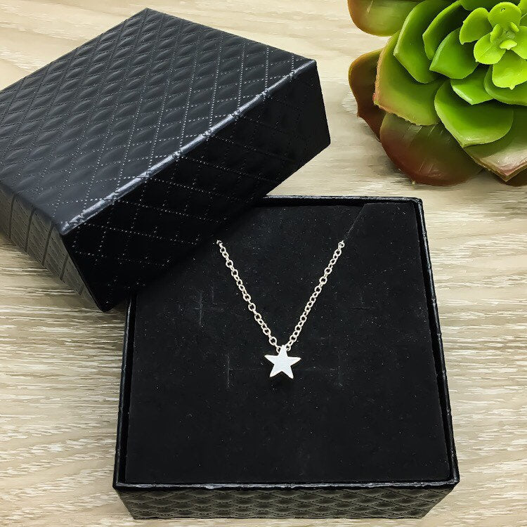 Rose Gold Star Necklace, Friendship Necklace, Dainty Celestial Jewelry, Gift for BFF, Gift from Best Friend