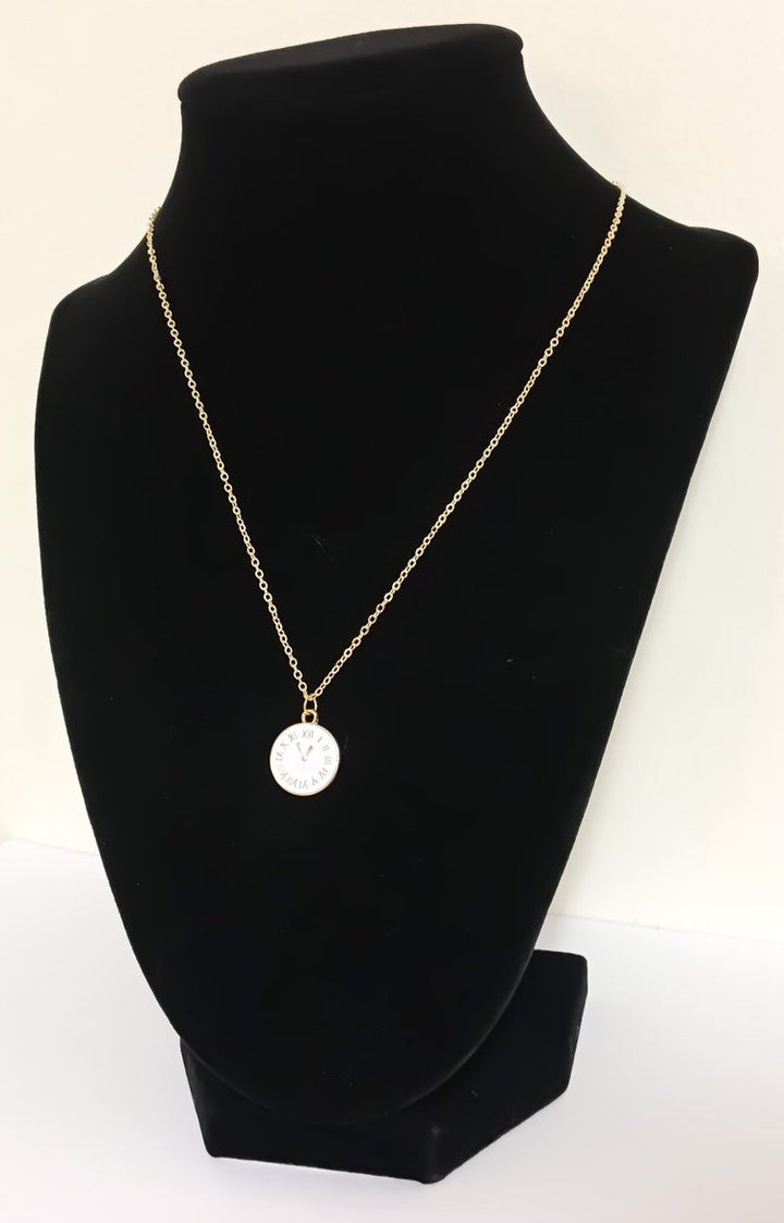 Clock Necklace, Minimalist Jewelry, Gold Pocket Watch Pendant, Artisan Necklace, Gift for Best Friend, Gift for Realtor, Every Day Necklace