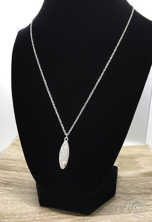 Life's a Beach Card, Surfboard Necklace, Beach Lover Necklace, Unique Gift for Surfer, Minimalist Surfing Necklace, Summer Sports Jewelry