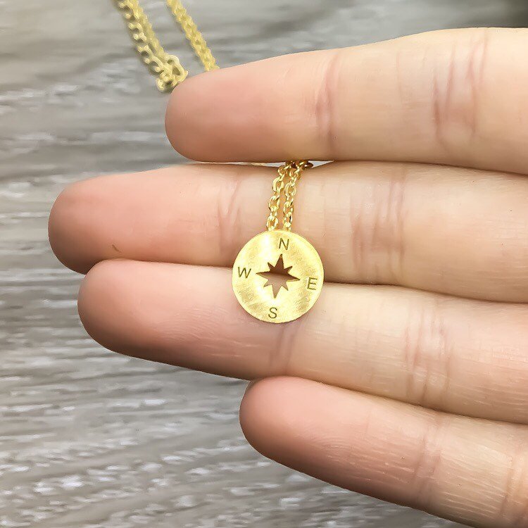 Maid of Honor Gift, Maid of Honor Proposal Necklace with Card, Tiny Compass Necklace, Will You Be My Bridesmaid Card, Gift for Her