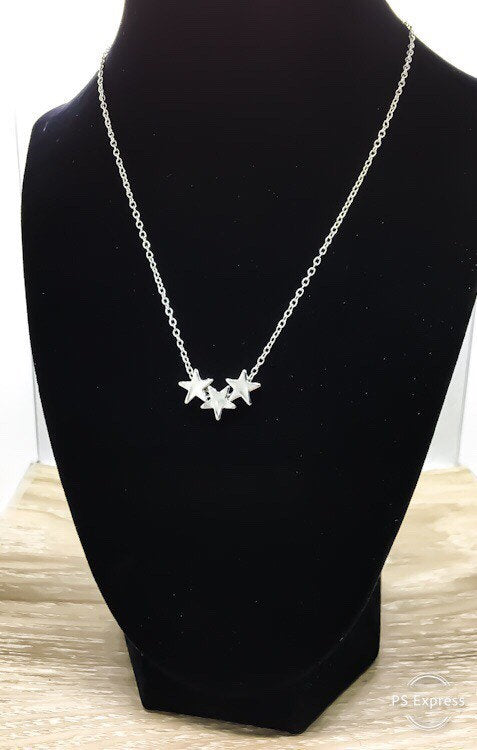 Three Stars Necklace, Reach for the Stars Card, Meaningful Jewelry, Christmas Gift for Teen Daughter, Gift from Mother, Celestial Jewelry