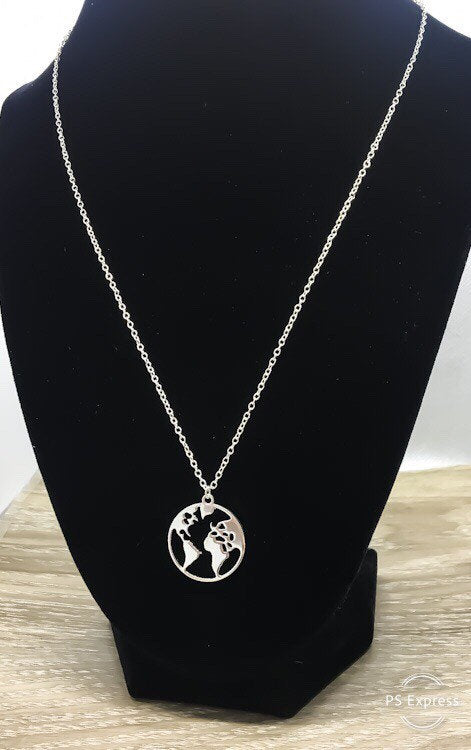 Collier Terre, Pendentif Globe Terre, Bijou Planète, Cadeau Exploratrice pour Elle, Cadeau de Nouveau Voyage, Collier de Remise de Diplôme, Cadeau de Meilleure Amie, Voyageuse