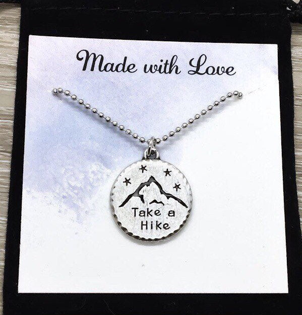 The Best View Comes After the Hardest Climb, Travel Gift, Take a Hike Necklace, Hiking Gift for Women, Graduation Gift from Bestfriend