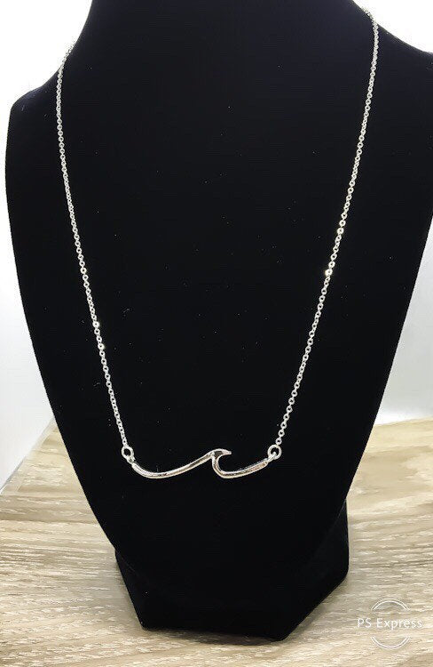 Life's a Wave Card, Wave Necklace, Beach Lover Necklace, Gift for Swimmers, Inspirational Ocean Wave Pendant, Summer Necklace