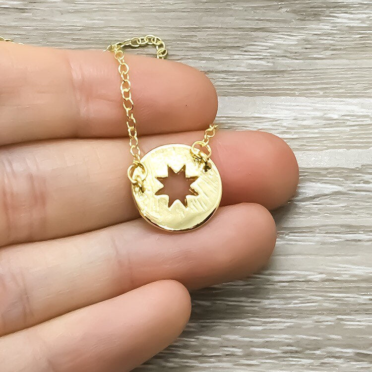 Compass Charm Necklace, Long Distance Friendship Card, Gift for Best Friend, Compass Jewelry, Bestie Gifts, Gift Exchange for Her
