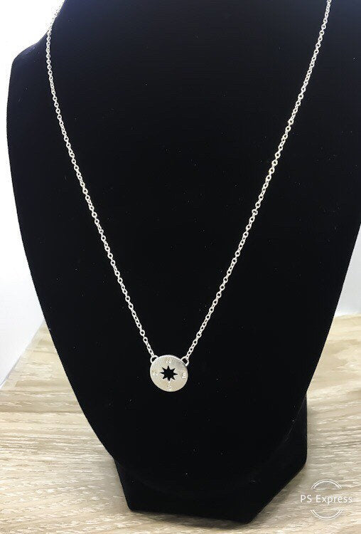 Nana Gift, Compass Charm Necklace, Long Distance Relationship Card, Gift for Grandma, Mimi Gift, Compass Jewelry, Birthday Gift
