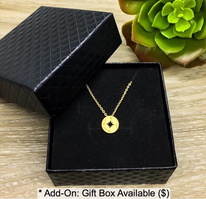 Maid of Honor Gift, Maid of Honor Proposal Necklace with Card, Tiny Compass Necklace, Will You Be My Bridesmaid Card, Gift for Her