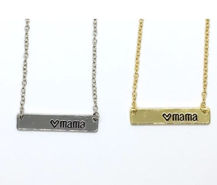 Collier « Maman », pendentif gravé barre horizontale, cadeau d'une fille, cadeau pour une mère, collier délicat, cadeau pour une nouvelle maman, cadeau pour une mère