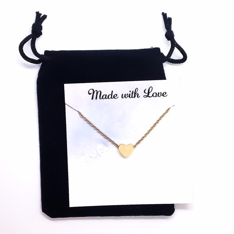 Personalized Necklace with Card, Unbiological Sister Gift, Tiny Heart Necklace, Sister-in-Law Gift, Sister I Got To Choose, Minimal